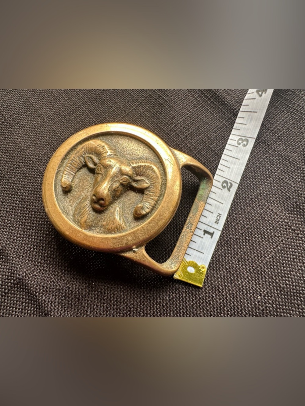 Tech-Ether Guild Vintage Brass “Big Horn” Belt Buckle - Picture 3 of 5